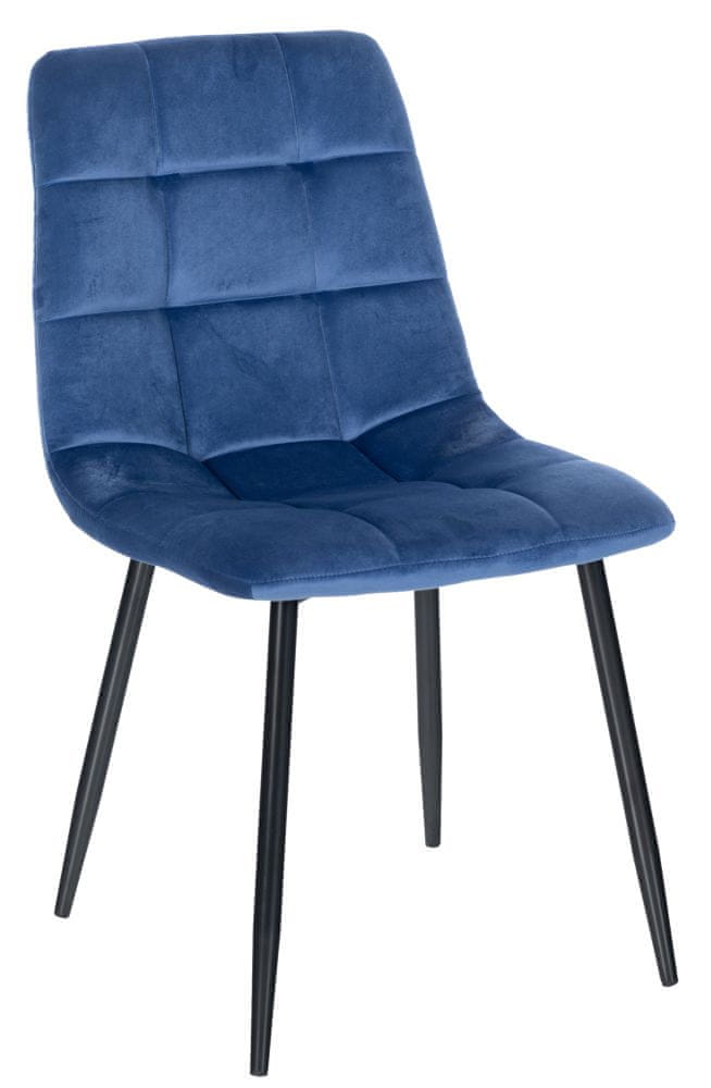 BHM Germany Jedálenská stolička Antibes, zamat, modrá